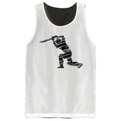 Cricketer Cricketing Bat And Ball Sport Retro Cricket Player Mesh Reversible Basketball Jersey Tank