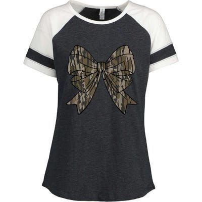 Camo Coquette Bow Duck Hunt Duck Hunting Women Enza Ladies Jersey Colorblock Tee