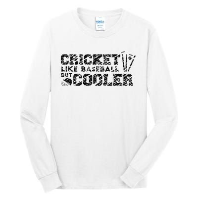 Cricketer Cricketing Bat And Ball Sport Retro Cricket Player Tall Long Sleeve T-Shirt