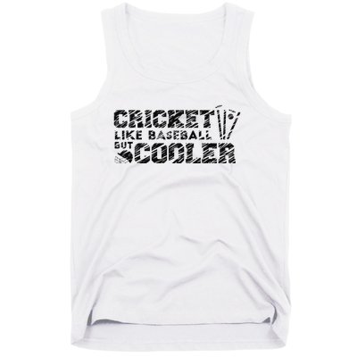 Cricketer Cricketing Bat And Ball Sport Retro Cricket Player Tank Top