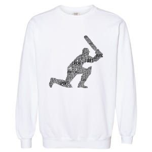 Cricketer Cricketing Bat And Ball Sport Retro Cricket Player Garment-Dyed Sweatshirt