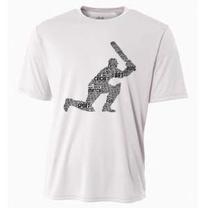 Cricketer Cricketing Bat And Ball Sport Retro Cricket Player Cooling Performance Crew T-Shirt