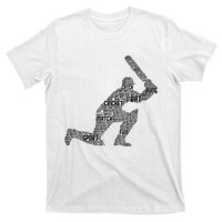 Cricketer Cricketing Bat And Ball Sport Retro Cricket Player T-Shirt