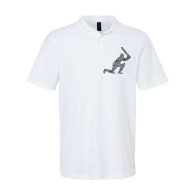 Cricketer Cricketing Bat And Ball Sport Retro Cricket Player Softstyle Adult Sport Polo