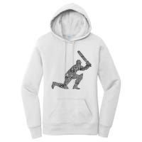 Cricketer Cricketing Bat And Ball Sport Retro Cricket Player Women's Pullover Hoodie