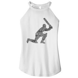 Cricketer Cricketing Bat And Ball Sport Retro Cricket Player Women's Perfect Tri Rocker Tank