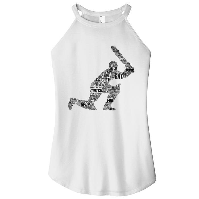 Cricketer Cricketing Bat And Ball Sport Retro Cricket Player Women's Perfect Tri Rocker Tank