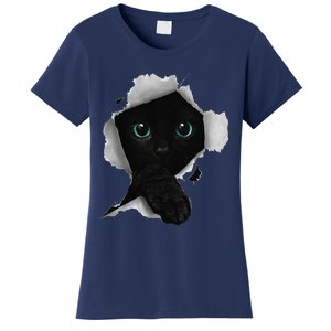 Cat Cat Black Cat Torn Cloth Kitten Women's T-Shirt