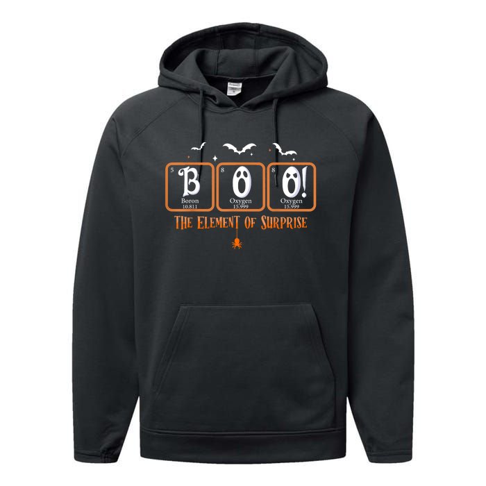 Cute Chemistry Boo The Element Of Surprise Chemist Halloween Performance Fleece Hoodie