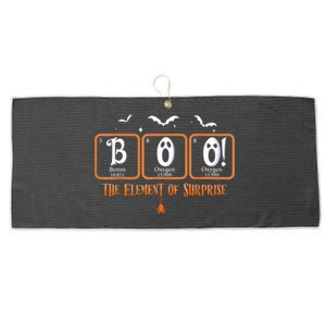 Cute Chemistry Boo The Element Of Surprise Chemist Halloween Large Microfiber Waffle Golf Towel