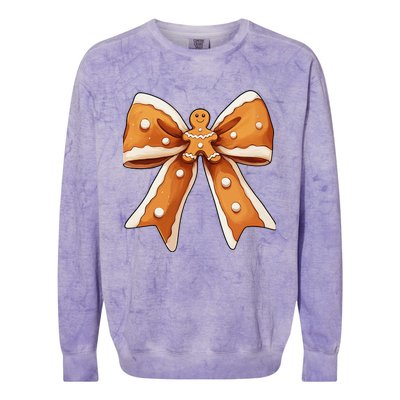 Coquette Christmas Bow Women Holiday Ribbon Snowman Colorblast Crewneck Sweatshirt