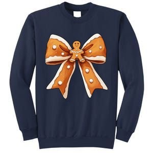 Coquette Christmas Bow Women Holiday Ribbon Snowman Sweatshirt