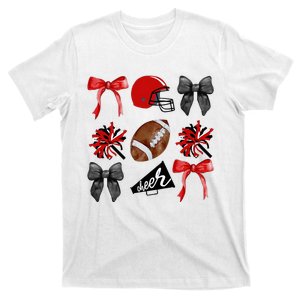 Cheer Coquette Bow American Football Autumn Thanksgiving T-Shirt