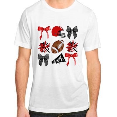 Cheer Coquette Bow American Football Autumn Thanksgiving Adult ChromaSoft Performance T-Shirt