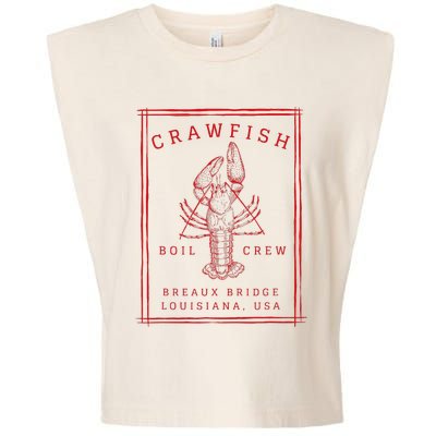 Crawfish Crew Breaux Bridge Retro Cajun Seafood Garment-Dyed Women's Muscle Tee