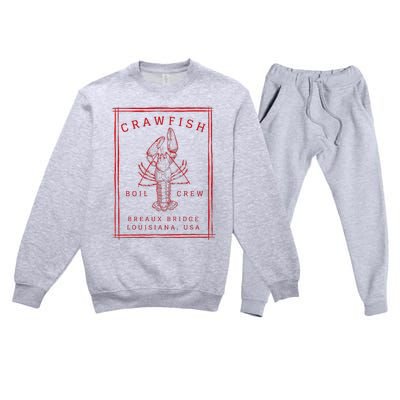 Crawfish Crew Breaux Bridge Retro Cajun Seafood Premium Crewneck Sweatsuit Set