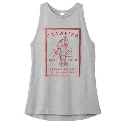 Crawfish Crew Breaux Bridge Retro Cajun Seafood Ladies PosiCharge Tri-Blend Wicking Tank