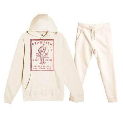 Crawfish Crew Breaux Bridge Retro Cajun Seafood Premium Hooded Sweatsuit Set