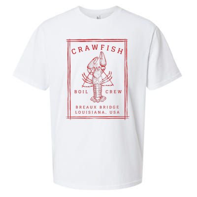 Crawfish Crew Breaux Bridge Retro Cajun Seafood Sueded Cloud Jersey T-Shirt