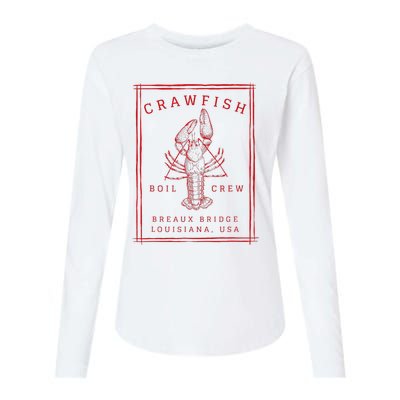 Crawfish Crew Breaux Bridge Retro Cajun Seafood Womens Cotton Relaxed Long Sleeve T-Shirt