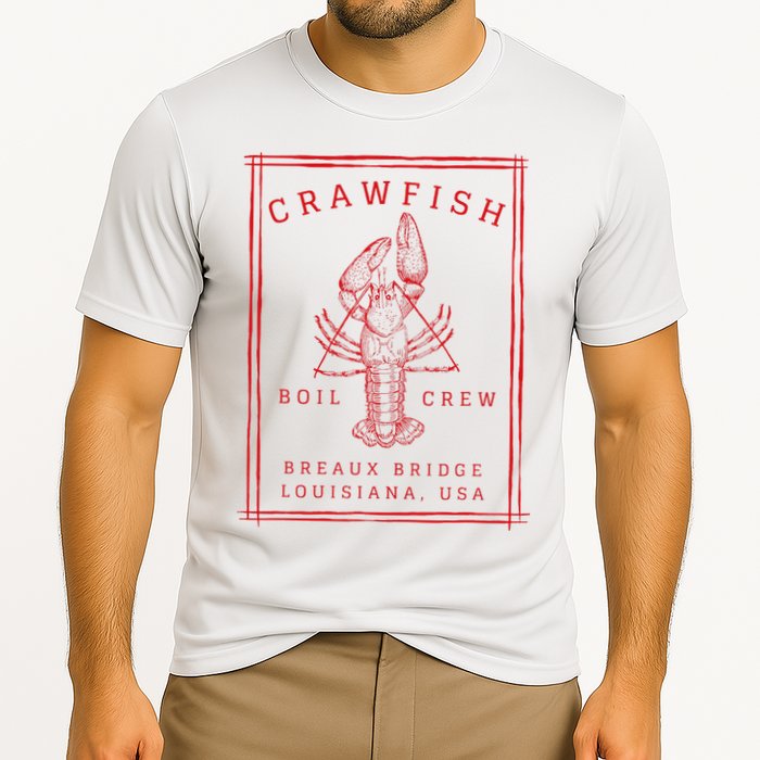 Crawfish Crew Breaux Bridge Retro Cajun Seafood Cooling Performance Crew T-Shirt