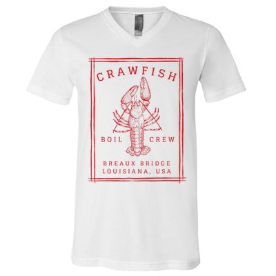 Crawfish Crew Breaux Bridge Retro Cajun Seafood V-Neck T-Shirt