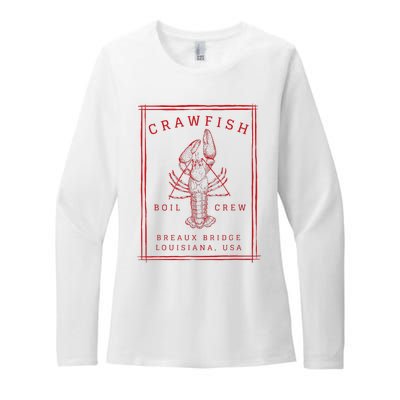 Crawfish Crew Breaux Bridge Retro Cajun Seafood Womens CVC Long Sleeve Shirt