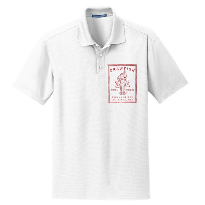 Crawfish Crew Breaux Bridge Retro Cajun Seafood Dry Zone Grid Polo