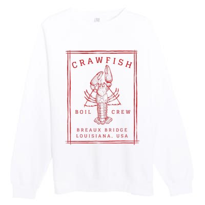 Crawfish Crew Breaux Bridge Retro Cajun Seafood Premium Crewneck Sweatshirt