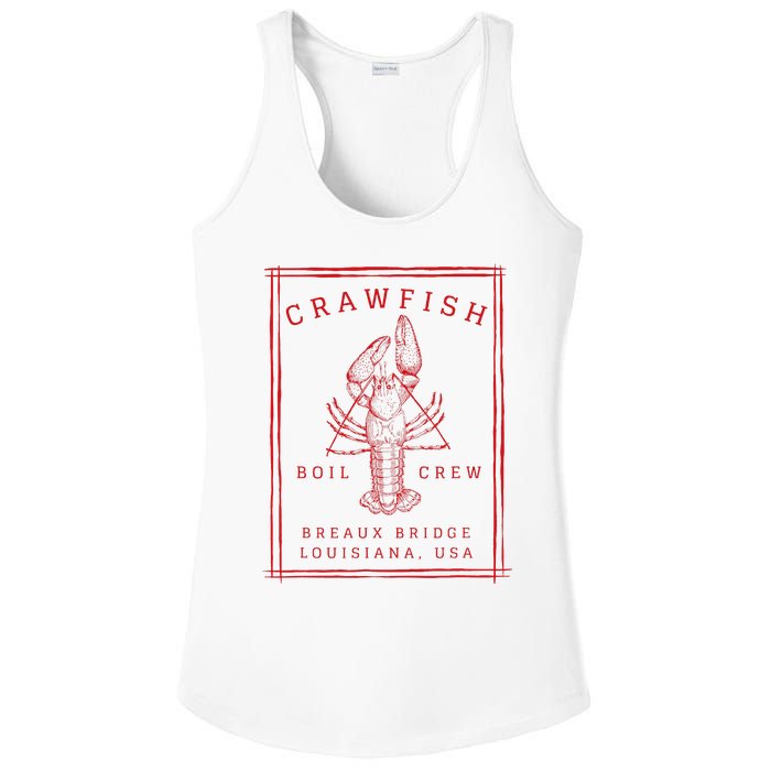 Crawfish Crew Breaux Bridge Retro Cajun Seafood Ladies PosiCharge Competitor Racerback Tank