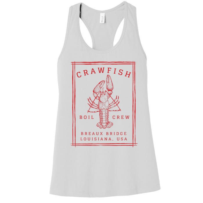 Crawfish Crew Breaux Bridge Retro Cajun Seafood Women's Racerback Tank