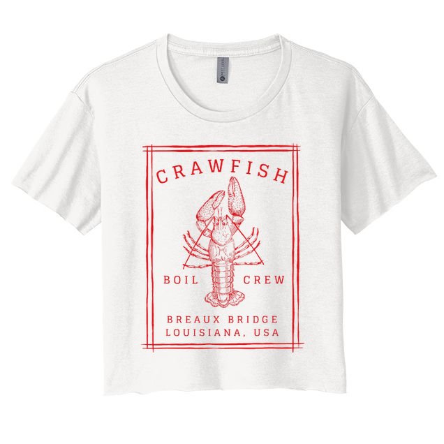 Crawfish Crew Breaux Bridge Retro Cajun Seafood Crop Top