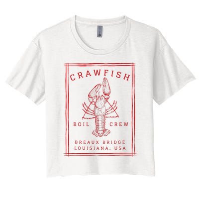 Crawfish Crew Breaux Bridge Retro Cajun Seafood Women's Crop Top Tee