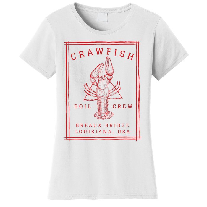 Crawfish Crew Breaux Bridge Retro Cajun Seafood Women's T-Shirt