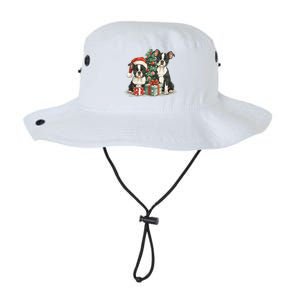 Cute Christmas Boston Terrier Dogs Santa Hat Christmas Tree Legacy Cool Fit Booney Bucket Hat