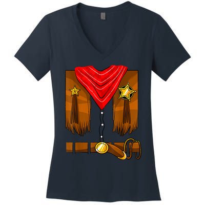 Cowboy Costume Boys Cowgirl Girls Halloween Toddler Women's V-Neck T-Shirt