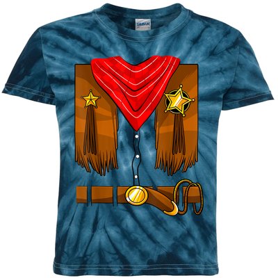 Cowboy Costume Boys Cowgirl Girls Halloween Toddler Kids Tie-Dye T-Shirt