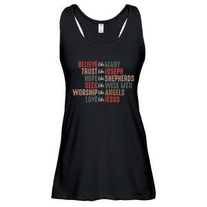 Christian Christmas Believe Like Mary Ladies Essential Flowy Tank