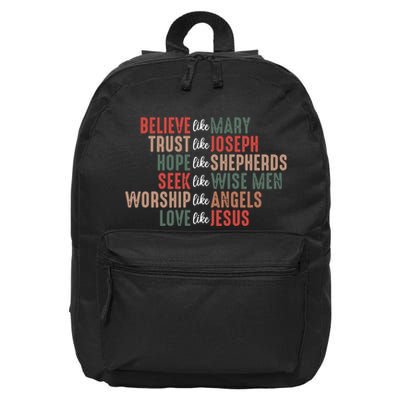Christian Christmas Believe Like Mary 16 in Basic Backpack