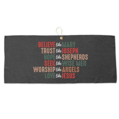 Christian Christmas Believe Like Mary Large Microfiber Waffle Golf Towel