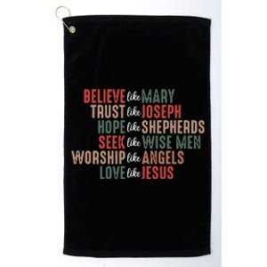 Christian Christmas Believe Like Mary Platinum Collection Golf Towel