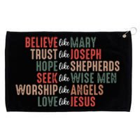 Christian Christmas Believe Like Mary Grommeted Golf Towel