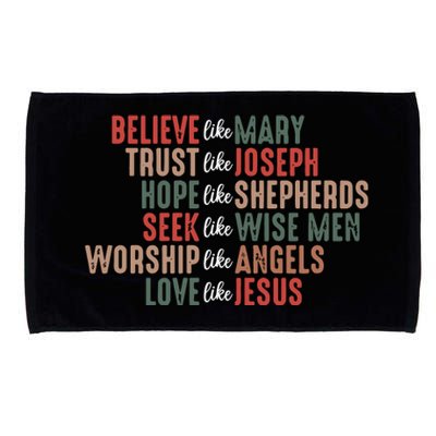 Christian Christmas Believe Like Mary Microfiber Hand Towel