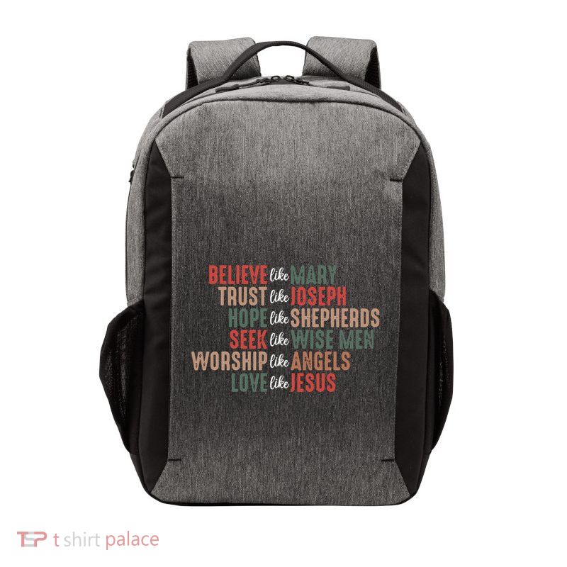 Christian Christmas Believe Like Mary Vector Backpack
