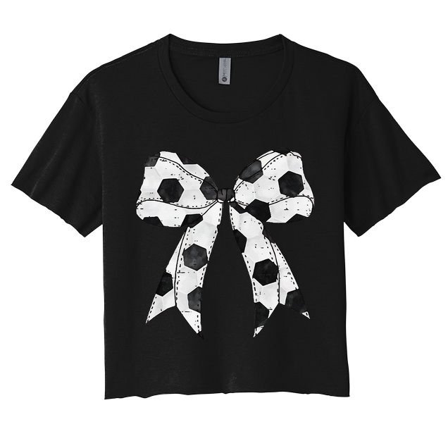 Cute Coquette Bow Funny Game Day Soccer Mom Life Team Sports Gift Crop Top