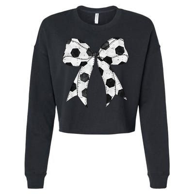 Cute Coquette Bow Funny Game Day Soccer Mom Life Team Sports Gift Cropped Pullover Crew
