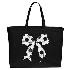 Cute Coquette Bow Funny Game Day Soccer Mom Life Team Sports Gift Cotton Canvas Jumbo Tote