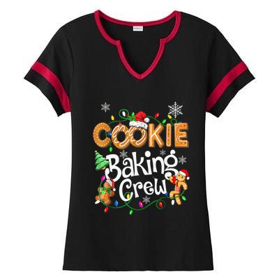 Christmas Cookie Baking Crew Family Baking Team Funny Cookie Ladies Halftime Notch Neck Tee