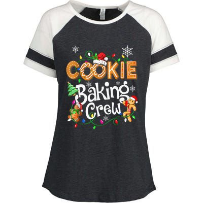 Christmas Cookie Baking Crew Family Baking Team Funny Cookie Enza Ladies Jersey Colorblock Tee