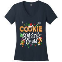 Christmas Cookie Baking Crew Family Baking Team Funny Cookie Women's V-Neck T-Shirt